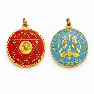 Medalla Protectora Espiritual Estrella de David Guíame, Protégeme